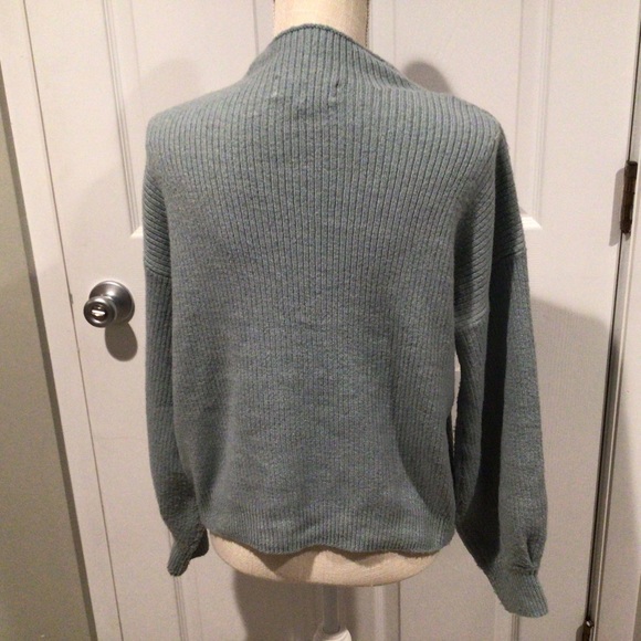 Pink Rose soft green mock neck sweater, size M - Picture 3 of 4